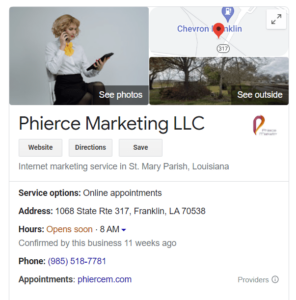 Google Business Profile for Phierce Marketing LLC